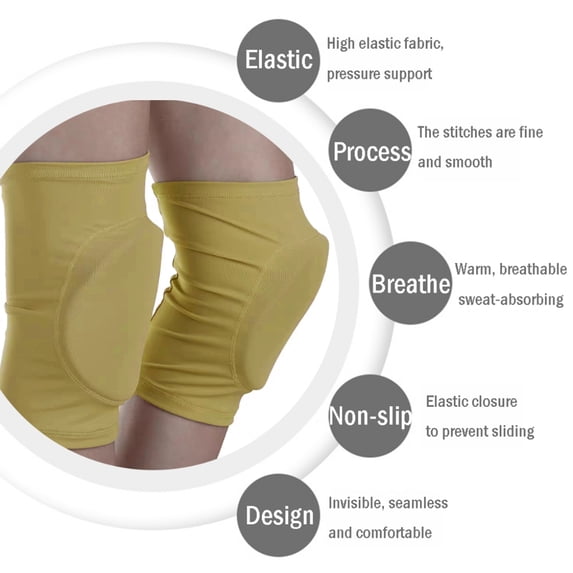 LIUHUO Breathable Comfortable Knee Pads with Shock Absorption Spandex Material Ideal Basketball Skating Volleyball Rugby Khaki