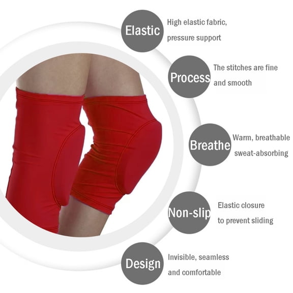 LIUHUO Breathable Comfortable Knee Pads with Shock Absorption Spandex Material Ideal Basketball Skating Volleyball Rugby Red