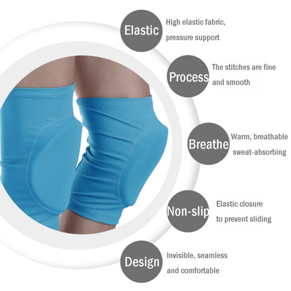 LIUHUO Breathable Comfortable Knee Pads with Shock Absorption Spandex Material Ideal Basketball Skating Volleyball Rugby Sky Blue