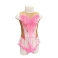 thumbnail image 1 of LIUHUO Custom Rhythmic Gymnastics Leotard Beige Pink Gradient w/ Rhinestones Women & Girls, 1 of 8
