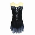 thumbnail image 1 of LIUHUO Custom Spandex Black Gradient Sleeveless Figure Skating Dress Girls Ladies embellished with diamonds, 1 of 8