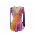 thumbnail image 1 of LIUHUO Customizable Gradient Figure Skating Dress Girls Women Long Sleeved Ideal Competitions Stage Performances, 1 of 9
