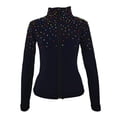 thumbnail image 1 of LIUHUO Figure Ice Skating Training Jackets Girls Womens Shiny Colored Diamond Girl Comfortable Warm Coats Black, 1 of 5