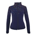 thumbnail image 1 of LIUHUO Figure Ice Skating Training Jackets Girls Womens Shiny Colored Diamond Girl Comfortable Warm Coats Navy, 1 of 5