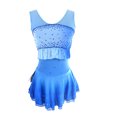 thumbnail image 1 of LIUHUO Figure Skating Dress Custom Made Stretchy Blue Spandex Breathable Ice Skating Dress Girls Women Embellished with Diamonds, 1 of 9