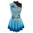 thumbnail image 1 of LIUHUO Figure Skating Dress for Girls & Women, Light Blue Gradient One - Shoulder with Rhinestones, Customizable, 1 of 10