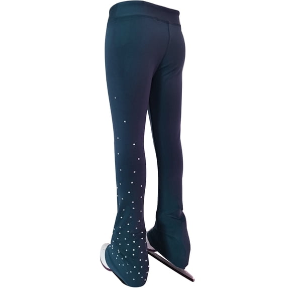 LIUHUO Figure Skating Pants Girls Women Fleece Polyster Skate Pants for Ice Skating Practice Performance Quality Crystals
