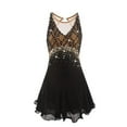 thumbnail image 1 of LIUHUO Ice Figure Skating Dress Custom Made Black Lace Ladies Sleeveless Skating Costumes, 1 of 7