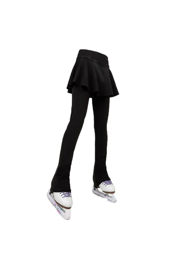 Ice Figure Skating Pants Skirts Girls Women Black Fleece Outdoor Tennis Skiing Training Leggings