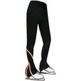 thumbnail image 1 of LIUHUO Ice Skating Pants Girls Women Stretchy Polyster Spiral Stripes Trousers Fleece Skiing Training Leggings, 1 of 6