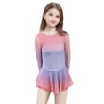 thumbnail image 1 of LIUHUO Long Sleeve Gradient Skating Dresses Girls Women. Polyester Diamond Decorated Customizable with Diamond Adorned Back Straps, 1 of 7