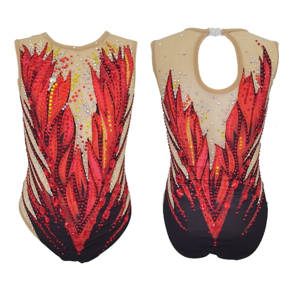 LIUHUO Synchro Swimming Costume for Women Girls Customizable, High-Elastic with Diamonds Purple Red Blue White