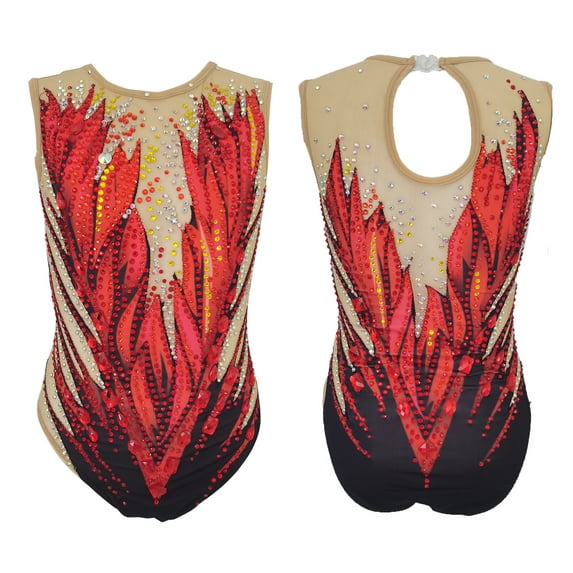 LIUHUO Synchro Swimming Costume for Women Girls Customizable, High-Elastic with Diamonds Purple Red Blue White