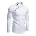 thumbnail image 1 of LIUJUNSHOP 2024 Men's Casual Fashion Long Sleeved Shirt Comfortable Business Wear Stylish Button Down Tops White XL, 1 of 7