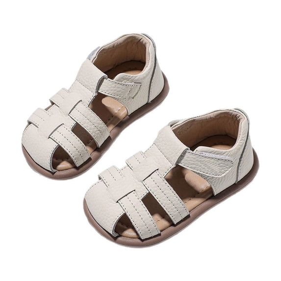 LIUJUNSHOP Baby Boy Girl Closed Toe Sandals Infant Summer First Walking Shoes Non-Slip Fisherman Sandals White 3-6 Months