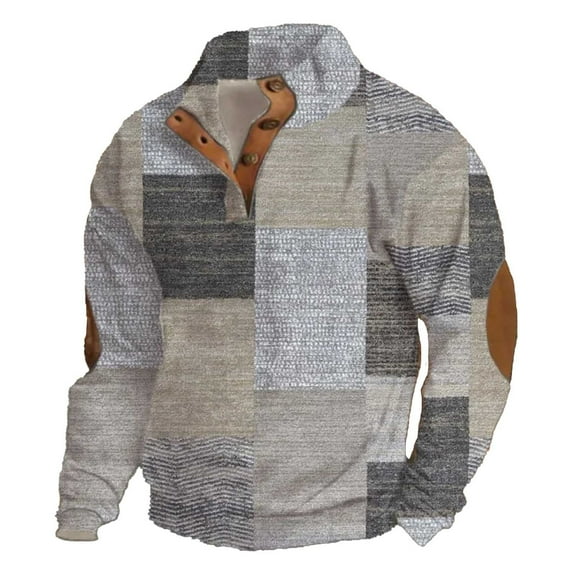 LIUJUNSHOP Basic Men's Crewneck Sweatshirt Men's Stand Up Collar Loose Fit Sweatshirt Long Sleeve Casual