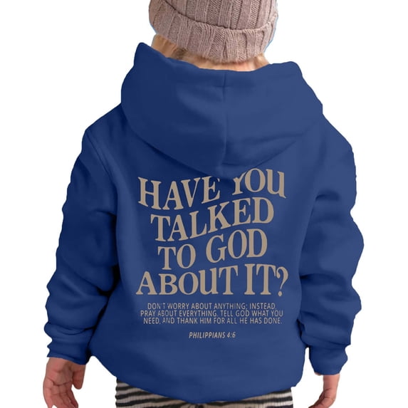 LIUJUNSHOP Boys Girls Christian Hoodies Long Sleeve Bible Verse Graphic Hooded Sweatshirt with Pockets Kids Pullover Tops Dark Blue 11-12 Years