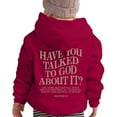 thumbnail image 1 of LIUJUNSHOP Boys Girls Christian Hoodies Long Sleeve Bible Verse Graphic Hooded Sweatshirt with Pockets Kids Pullover Tops Red 5-6 Years, 1 of 7