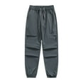 thumbnail image 1 of LIUJUNSHOP Canvas Men's Cargo Pants Men's Cargo Pants Loose Fit Trousers Athletic Sport Hiking Jogger Straight Leg Long Outdoor Adventure Summer, 1 of 9