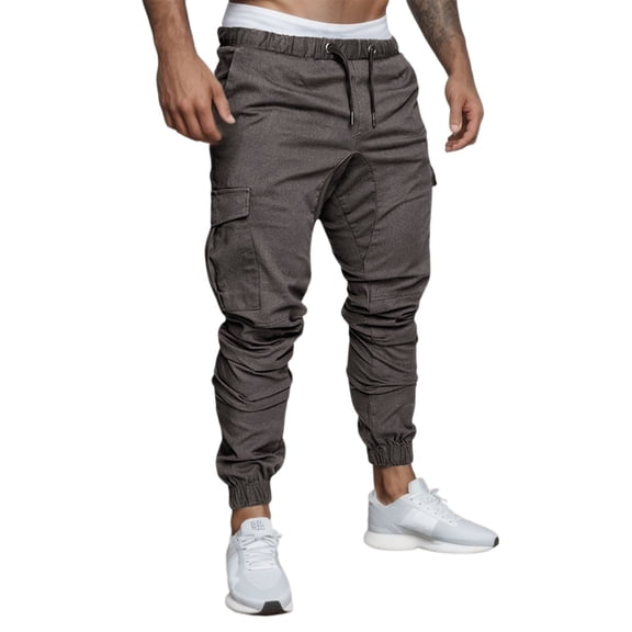 LIUJUNSHOP Casual Men's Cargo Pants Men's Casual Solid Cargo Pants with Tooling Pocket for Outdoor Work and