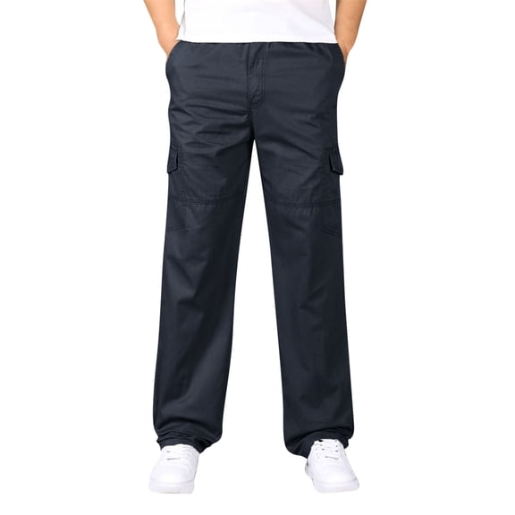 LIUJUNSHOP Casual Men's Cargo Pants Men's Loose Fit Cargo Pants with Elastic Waistband and Multiple Pockets for Outdoor Work