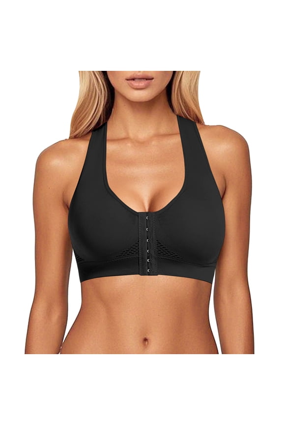 Compression Bra for Women's Front Closure Bra with Adjustable Straps Wirefree