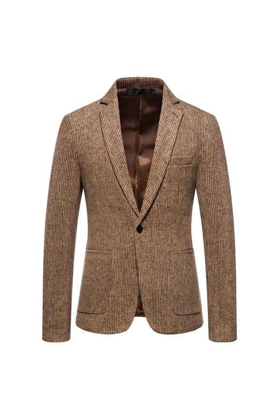 Double Men's Blazer Men's Stripe Braested Banquet Lapel Business Wedding Suit Jacket with Pockets