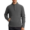 thumbnail image 1 of LIUJUNSHOP Drop Shoulder Men's Crewneck Sweatshirt Men's Solid Color Slim Fit Stand Collar Long Sleeve Casual Winter Sweater Pullover, 1 of 9