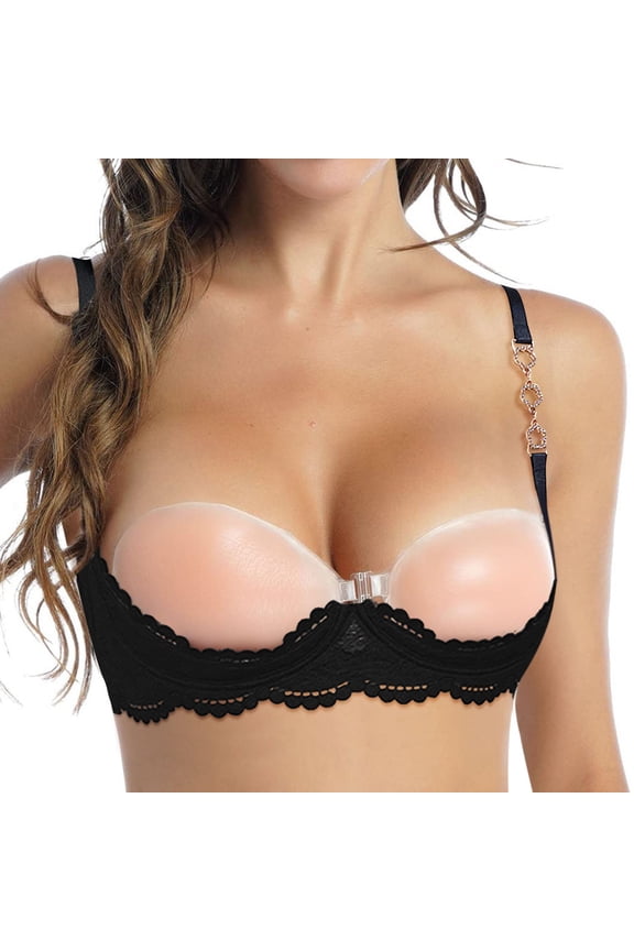 Elegant Lace Everyday Bra for Women 1/4 Cup Shelf Bra See Through Lace Push Up Underwire
