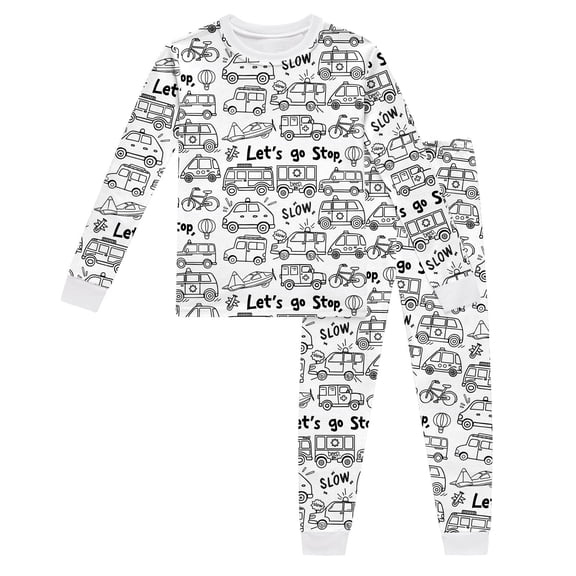 LIUJUNSHOP Girls Long Sleeve Crew Neck Top and Trousers Pajama Set for Cozy Home Wear DIY Hand Painting Outfit White 6-7 Years