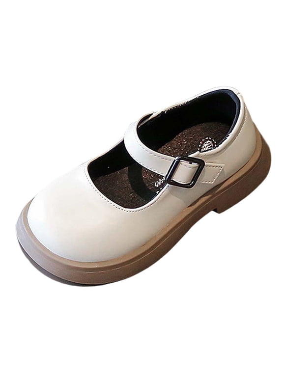 Girls Mary Jane Platform School Uniform Dress Shoes Party Oxford Pumps for Toddler/Little Big Kid White 2.5-3