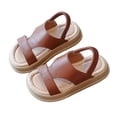 thumbnail image 1 of LIUJUNSHOP Girls Summer Sandals Casual Beach Footwear For Toddlers And Kids With Flexible Sole Design Brown 5-5.5Years, 1 of 4