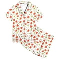 thumbnail image 1 of LIUJUNSHOP Girls Two Piece Pajama Set Short Sleeve Fruit Print Loungewear Comfortable Soft Sleepwear Outfit for Kids Home Everyday Wear White 12-13 Years, 1 of 4