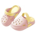 thumbnail image 1 of LIUJUNSHOP Little Big Kids Clogs Girls Boys Children Cute Cartoon Garden Water Non- Slides Indoor Outdoor Waterproof Beach Sandals Bathing Shower Slippers Pink 9-9.5Years, 1 of 4