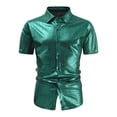 thumbnail image 1 of LIUJUNSHOP Men's Carnival Short Sleeve Casual Shirt for Outdoor Summer Loose Fit Comfortable Stylish Top Green L, 1 of 9