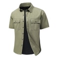 thumbnail image 1 of LIUJUNSHOP Men's Casual Slim Fit Button Pocket Shirt For Everyday Spring Summer Wear Light Green M, 1 of 8