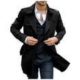 thumbnail image 1 of LIUJUNSHOP Men's Casual Trench Coat Mens Long Double Casual Trench Coat For Spring Autumn Seasons Lightweight Outdoor Anorak Jacket, 1 of 8