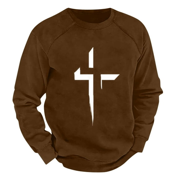 LIUJUNSHOP Men's Crewneck Sweatshirt Men's Autumn Winter Graphic Print Hoodless Long Sleeve Pullover Sweatshirt Casual