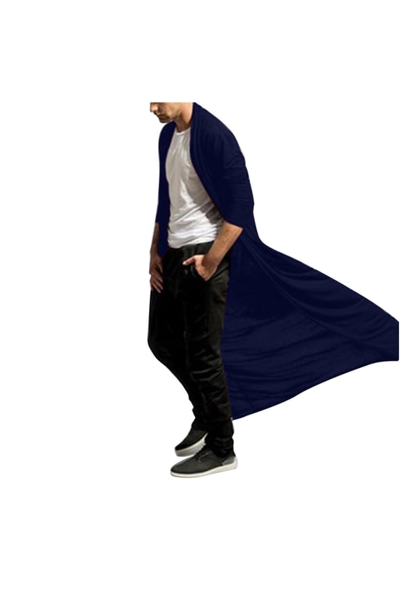 Men's Fashion Trench Coat Men's Fashion Long Slim Fit Anorak Windbreaker Casual Solid Color Outerwear Jacket