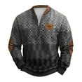 thumbnail image 1 of LIUJUNSHOP Men's Fleece Lined Crewneck Sweatshirt Men's Knit Zipper Sweater Long Sleeve Printed Collarless, 1 of 3