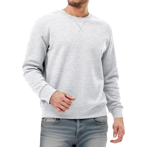 LIUJUNSHOP Men's French Terry Crewneck Sweatshirt Men's Slim Fit Crewneck Pullover Sweatshirt Soft Breathable Long Sleeve Casual Top for