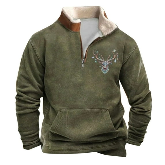 LIUJUNSHOP Men's Lightweight Crewneck Sweatshirt Men's Fashion Casual Printed Long Sleeve Hoodless Sweatshirt Relaxed Fit