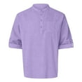 thumbnail image 1 of LIUJUNSHOP Men's Lightweight Loose Fit Pullover Shirt Long Sleeve Casual Top with Pocket for Spring Summer Season Purple S, 1 of 5