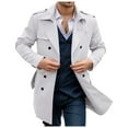 thumbnail image 1 of LIUJUNSHOP Men's Long Trench Coat Mens Long Double Casual Trench Coat For Spring Autumn Seasons Lightweight Outdoor Anorak Jacket, 1 of 8