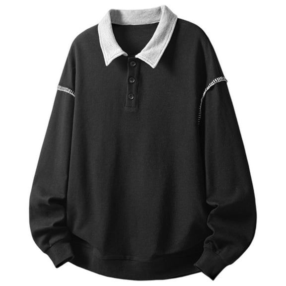 LIUJUNSHOP Men's Organic Cotton Crewneck Sweatshirt Men's Textured Knit Stand Collar Pullover Long Sleeve Casual Streetwear Fashion Comfortable Soft Blend