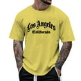 thumbnail image 1 of LIUJUNSHOP Men's Retro T-Shirt Men's Casual Short Sleeve Crew Neck T-Shirt Alphabet Print Polyester Knit Fabric Pullover Top, 1 of 4