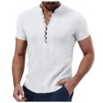 thumbnail image 1 of LIUJUNSHOP Men's Short Sleeve Casual Solid T-Shirt Relaxed Fit Holiday Top Comfortable Tee White XXL, 1 of 5