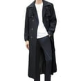 thumbnail image 1 of LIUJUNSHOP Men's Short Trench Coat Mens Double Long Trench Coat with Shoulder Tabs and Belt Stylish Versatile Outerwear, 1 of 7