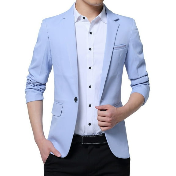 LIUJUNSHOP Men's Sport Coat Blazer Men's Slim Fit Button Formal Business Suit Jacket with Pocket for Attire
