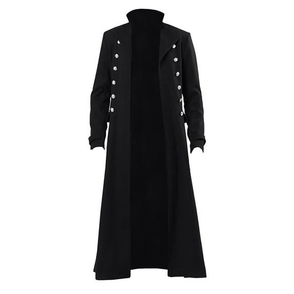 LIUJUNSHOP Men's Trendy Trench Coat Men's Anorak Long Mid Length Coat Stand Up Collar Jacket Windproof Outdoor Raincoat